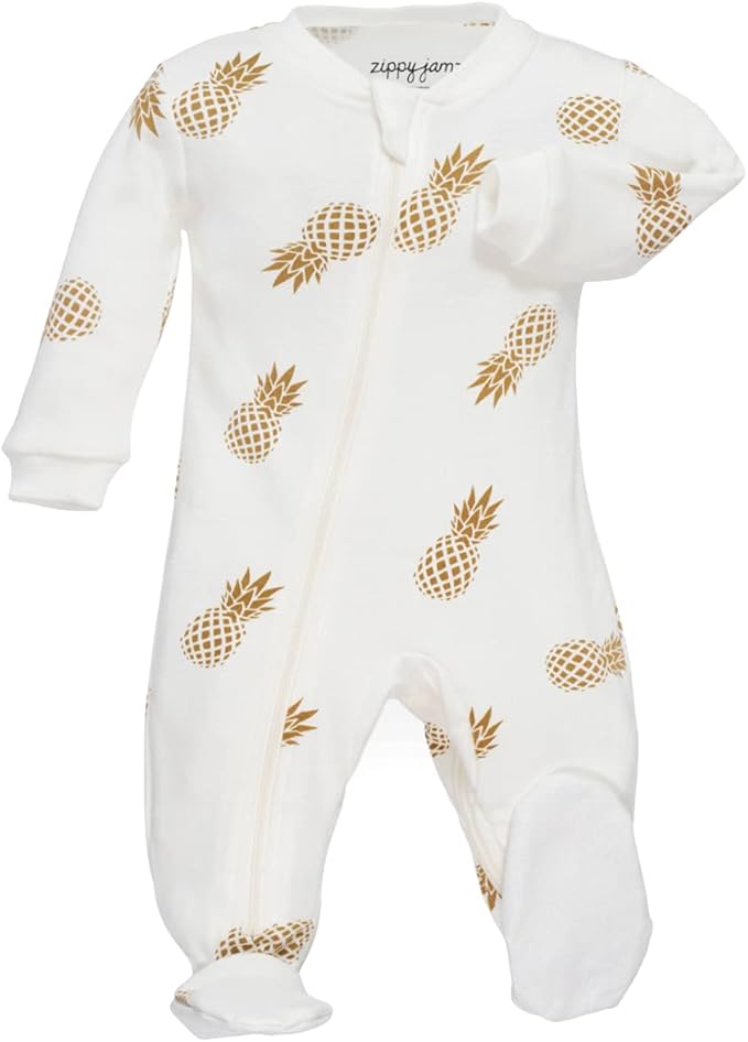 zippyjamz – Zipper Organic Sleeper Footed Onesies Sleeper Baby Pajamas with Inseam Zipper