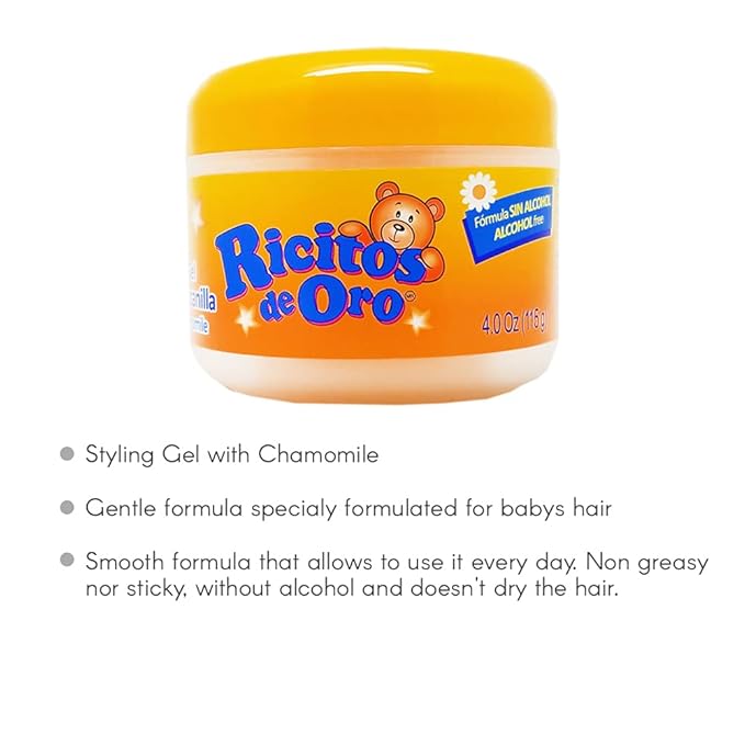 Ricitos De Oro Styling Gel Chamomile Manzanilla 4.0 Oz (115g) - Pack of 6
