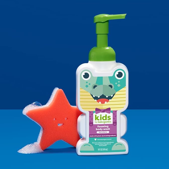 Babyganics Foaming Body Wash, Berry Berry, Tear-Free, 14 Fl Oz (Pack of 2)