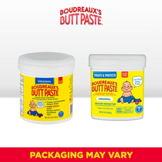 Boudreaux's Butt Paste Diaper Rash Ointment, Variety Pack, Original 16oz, Original 2 oz (2 of each)