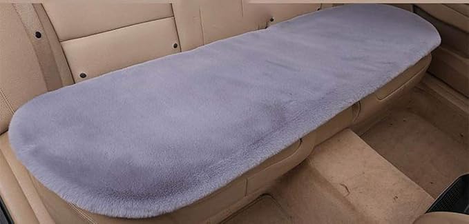 Winter Soft Warm Faux Rabbit Fur car seat Cushion,Universal fit Plush Front and Back Fuzzy car seat Pads Cushion Cover Protector - 1pcs (Back seat 1pcs,Gray)