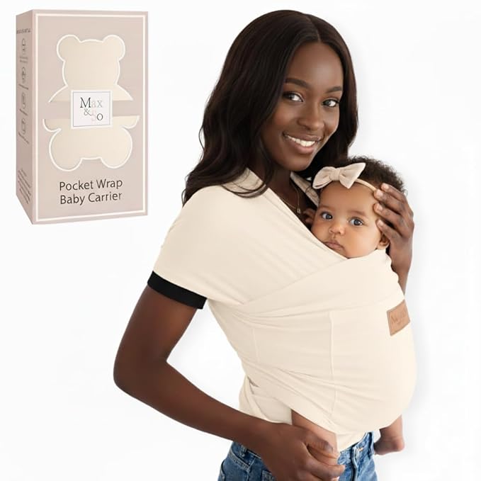Baby Wraps Carrier Newborn to Toddler – Soft, Hands-Free & Stretchy – Cotton – Ergonomic, Breathable, Machine Washable – Newborn Baby Sling Carrier – Adjustable Fit (8-35 lbs)