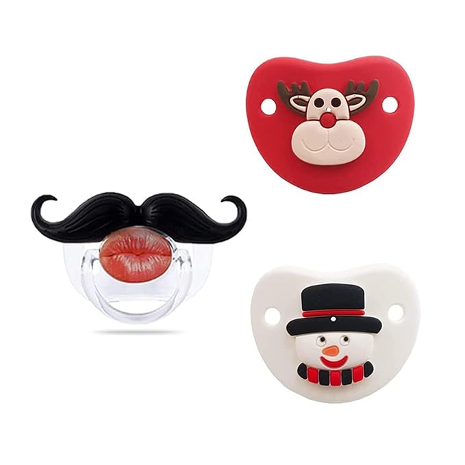 Funny Baby Pacifiers,Kissable Mustache Pacifiers, Toddlers Cutes Pacifiers, BPA Free
