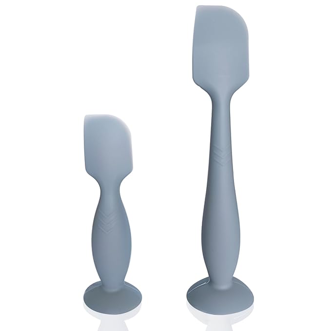 Diaper Cream Spatula, 2 Pack Butt Spatula Baby, Full-Size + Mini Silicone Diaper Cream Applicator for Babies, Newborn Baby Necessities (Blue)