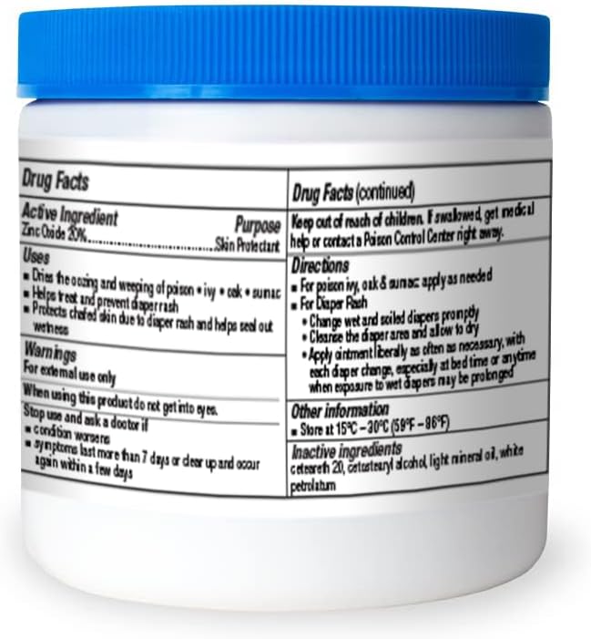 A+Health Healing Ointment Zinc Oxide 20%, Skin Protectant Barrier, 15 Oz Jar, Provides Relief and Treatment of Diaper Rash, Chafed Skin, Poison Ivy, Oak, Sumac for Adults and Babies, Fragrance Free