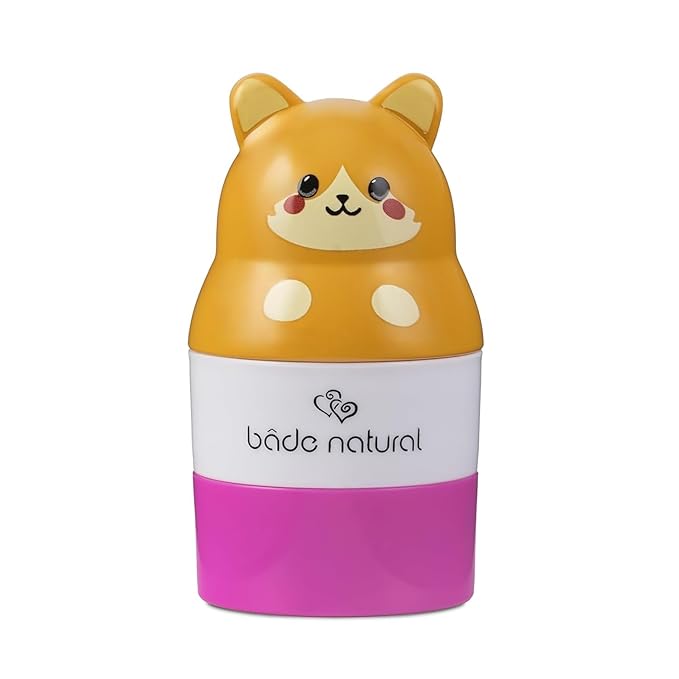 Bade Natural Refillable Cat-Shaped Sunscreen Applicator for Kids – 3.7 fl oz (110 ml) Roll-On Bottle – Empty, Reusable Dispenser for SPF Lotion – Soft Applicator Tip, Travel-Friendly