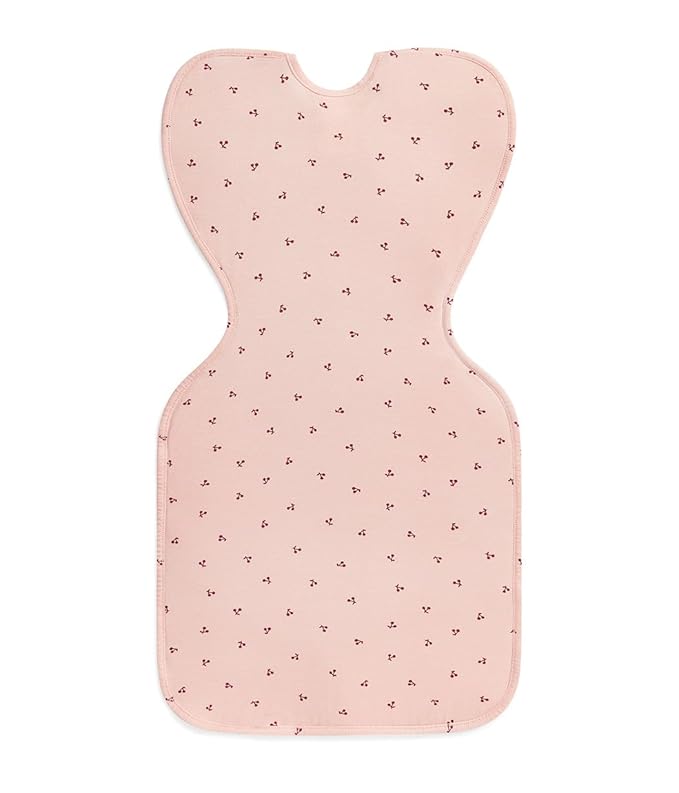 Love to Dream Swaddle Up Bamboo, Arms Up Position, Soft and Luxurious 100% Viscose from Bamboo - Wearable Blanket - 1.0 TOG - (20-24°C) Ideal for Moderate Temps (Cherries Blush, Newborn, 2.2–3.8kg)