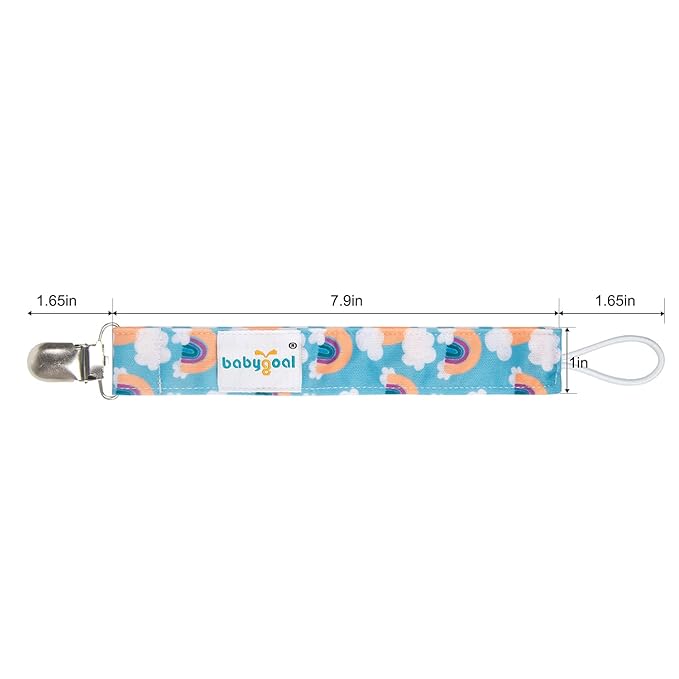babygoal Rainbow Pacifier Clips, 6 Pack Pacifier Holder Fits for Most Pacifier Styles 6MP26-B