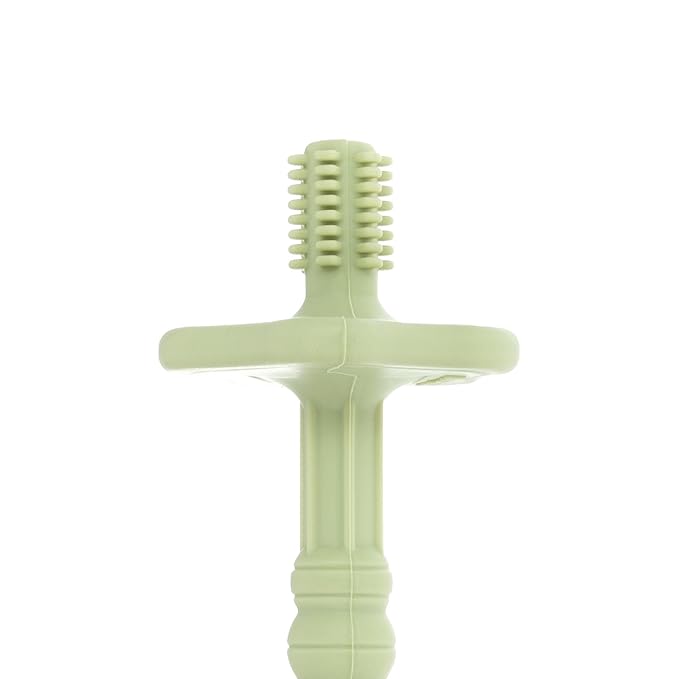 Nuby Hollow Tube Silicone Teething Toy - (2-Pack) Baby Teething Sticks - 3+ Months - Yellow and Green