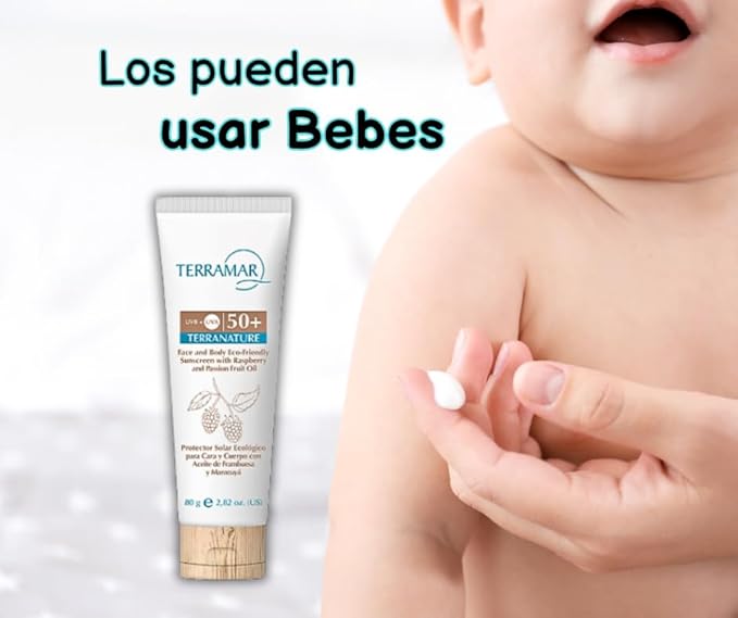 Generic Protector Solar Ecológico para Cara y Cuerpo con Aceite de Frambuesa y Maracuyá 80 g / 2,82 oz. TERRANATURE de Terramar Brands