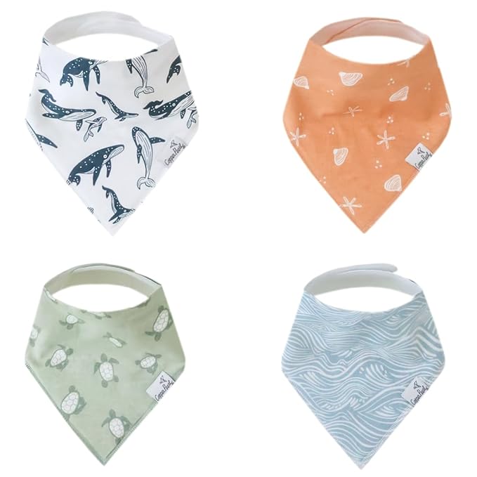 Copper Pearl Baby Bandana Drool Bibs for Drooling and Teething 4 Pack Gift Set Cove
