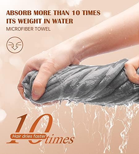 POPCHOSE Microfiber Hair Towel Wrap, 3 Pack Fast Drying Hair Turban, Stocking Stuffers for Women, Soft Ultra Absorbent, No Frizz Hair Wrap Towels for Women Wet Hair, Curly, Longer, Thicker Hair