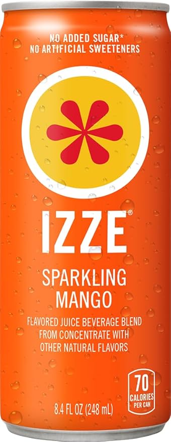 IZZE Sparkling Water Juice Beverage Blend, Dawn Variety Pack, Mango, Clementine, Strawberry, Pomegranate, No Sugar Added, 8.4 FL OZ, 24 Cans (Pack of 2)