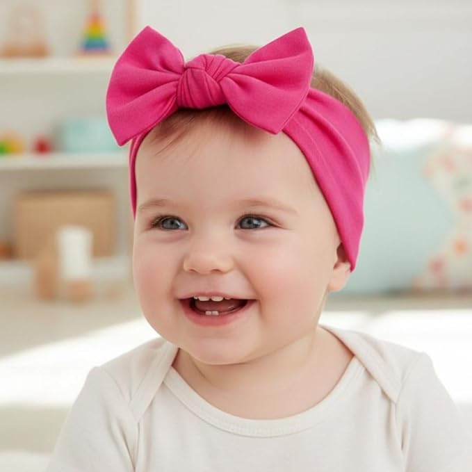 Baby Girl Headbands-Infant,Toddler Cotton Handmade Hairbands with Bows Child Hair Accessories
