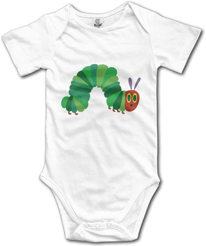 SADODER The Very Hungry Caterpillar Infant Climbing Short-Sleeve Onesie White
