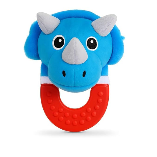 Wristy Buddy Teething Ring for Babies 0-6 8 10 12 Months | Cute Soft Animal Teething Toys & Gloves | Baby Teething Relief Toy Pack | Infant Chew Toys for 3-6 Months, 1 2 3 Years