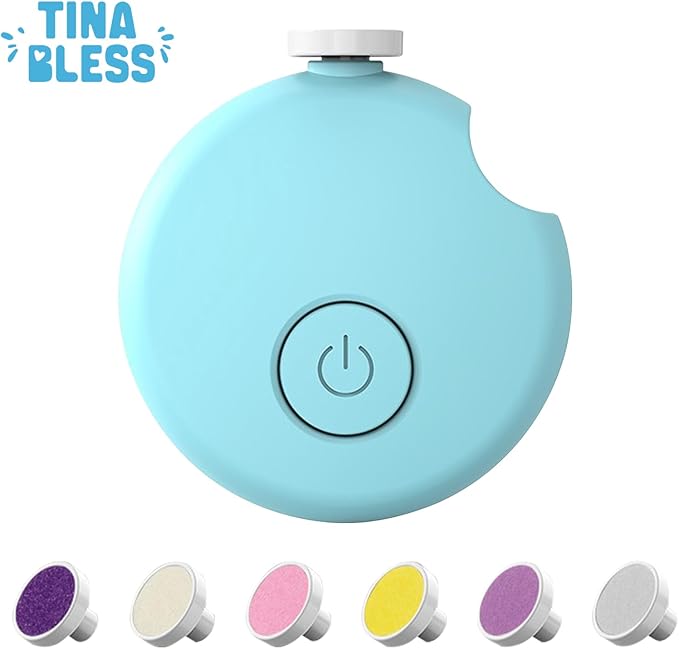 Baby Nail Trimmer Electric,Tinabless Baby Nail Clipper, 6 in 1 Baby Nail File,Nail File Baby Grooming Kit Manicure Set for Toddler or Adults(Blue)