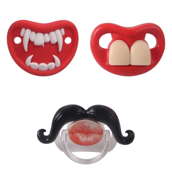 Funny Pacifiers for Babies, Newborn Pacifier 0-6-12-18 Months, Infants Pacifiers for 0-6 Months, Toddlers Mustache Pacifier, Baby Gift Pacifiers for Boys and Girls