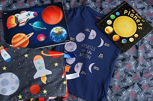 Baby Sensory, Security & Teething Closed Ribbon Tag Lovey Blanket with Minky Dot Fabric: 14X18 (Outer Space)