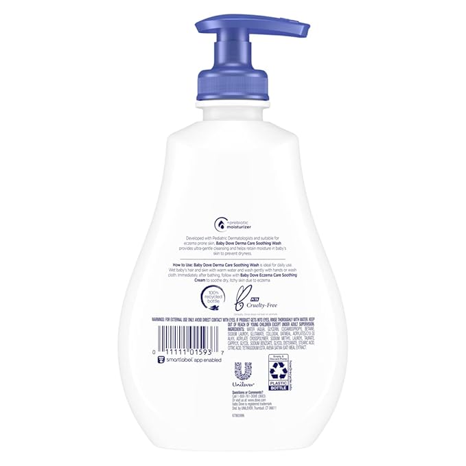Baby Dove Derma Care Soothing Wash Skin Care with Colloidal Oatmeal Suitable for eczema prone skin 13 oz,(Pack of 2)