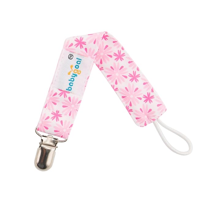 babygoal Baby Girl Pacifier Clips with Pacifier Case, 4 Pack Metal Clips for Boys and Girls Fits Most Pacifiers and Binkies 4MP04-HZ