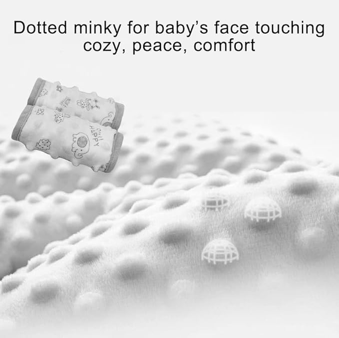 car seat Strap Cover for Baby, seat Belt Cover Cushion, Belt Pads fit Baby Carrier/Pushchair/Stroller, Cozy Peace Dotted Minky, Pink