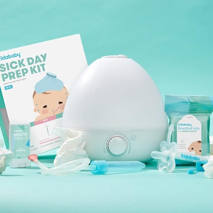 Frida Baby Sick Day Prep Kit- Include NoseFrida Nasal Aspirator/MediFrida Pacifier Medicine Dispenser/Breathefrida Vapor Chest Rub + Snot Wipe/Soothe Stuffy Nose for Babies, 4 Count (Pack of 8)