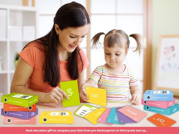 712 Sight Words/Phonics Flash Cards, Dolch & Fry High Frequency Site Words, Learn to Read CVC Blends, Short/Long Vowel Sounds, Flash Cards Games for PreK Kindergarten 1st 2nd 3rd Grade, Kids 4-10