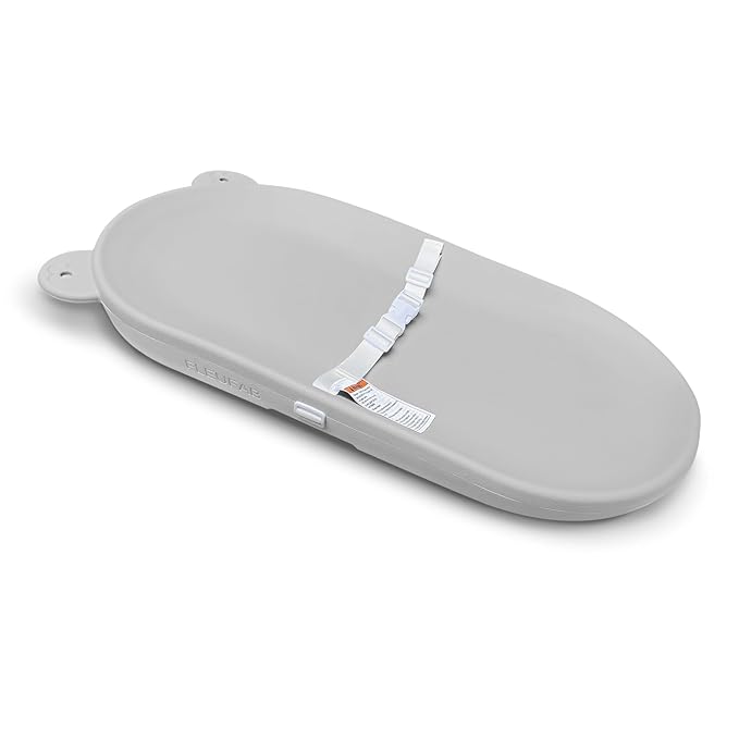 Waterproof Baby Changing Pad, Lightweight and Portable Changing Table with Strap for Changing Diaper, Dresser, Changing Table, Bed, Wipeable Changing Pad, Grey