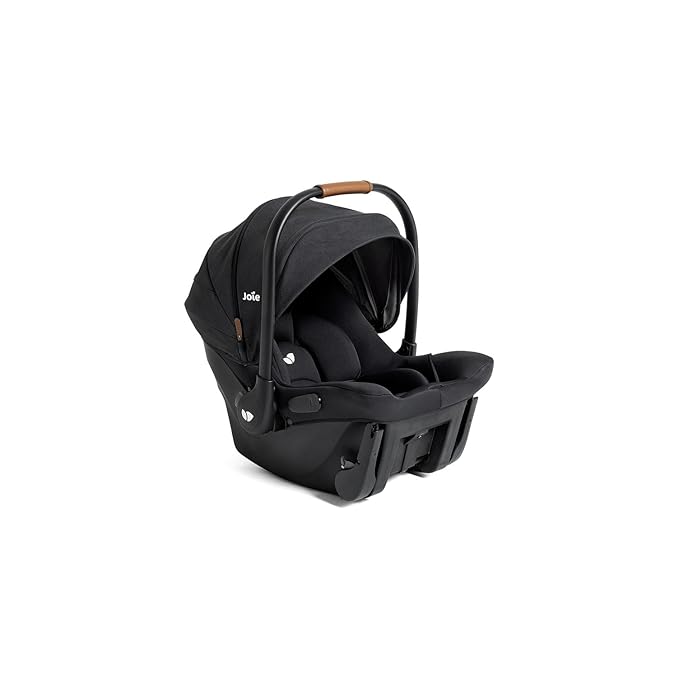 Joie Ginger and Mint Latch Travel System – 4-in-1 Travel System with Base-Free Infant Car Seat & Stroller, Built-in Latch for Easy Install and an Included All-Terrain Stroller (Shale Dark)