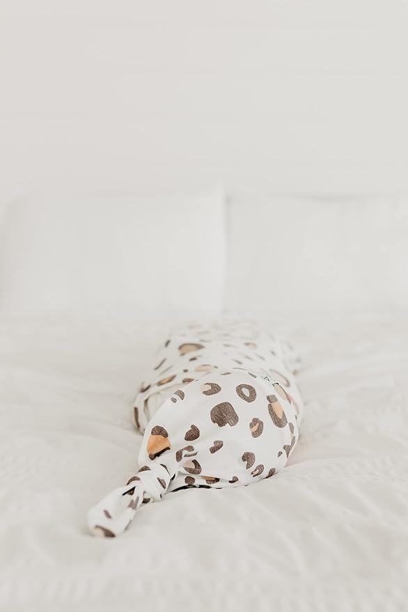 Copper Pearl Baby Beanie Hat Top Knot Stretchy Soft Millie