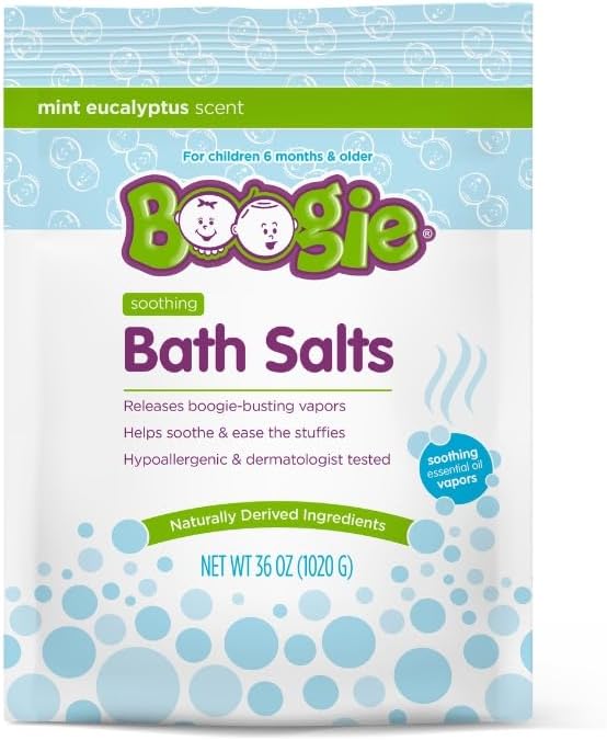 Boogie Kids Soothing Bath Salts, Hypoallergenic, Naturally Derived, Made with Natural Essential Oils, 36oz Eucalyptus (Pack of 1)