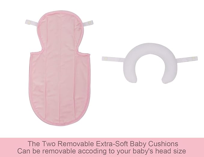 COOLBEBE New 2-in-1 Babybody Pad for Baby Newborn Infants - Extra Soft Stroller Cushion Pads Car Seat Insert, Perfect for Carseats, Strollers, Swings, Pink