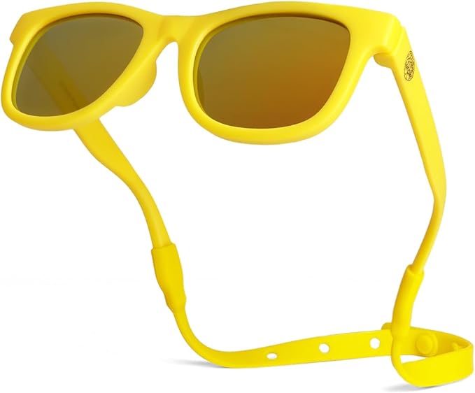 Polarized Baby Sunglasses With Strap - Unbreakable Flexible Infant Sunglasses For Toddlers Newborns 0-24 Months