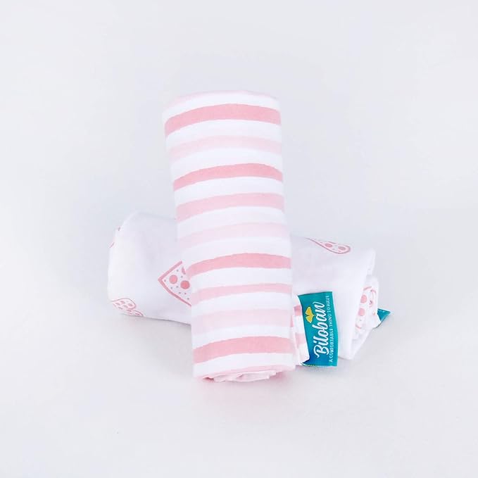 Bassinet Sheets Compatible with Fisher-Price Soothing Motions/Luminate Bassinet and Chicco LullaGo Anywhere Portable Bassinet, 2 Pack, 100% Jersey Knit Cotton Fitted Sheets, Pink Print for Baby Girl