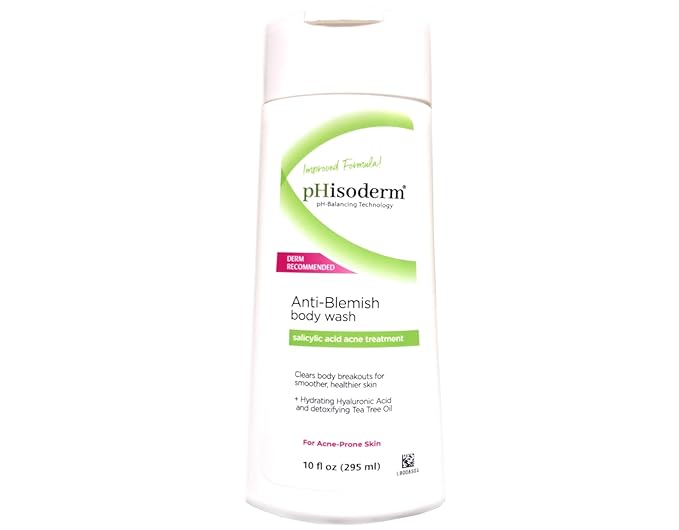 Phisoderm Baby Tear-Free Cream Wash powder-fresh scent 8 Fl oz + Anti-Blemish & Acne Care Body Wash 10 Fl oz (1 Each)