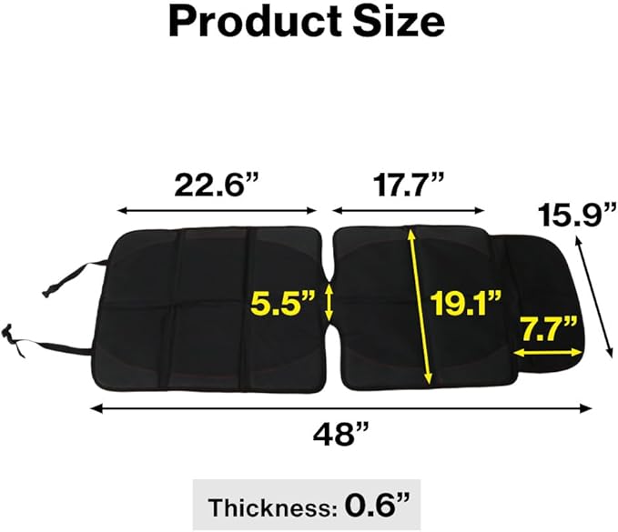 Japard Car Seat Protector for Baby Child Car Seats, Anti Skid Pad Cover Mat for Under Carseat to Protect Automotive Vehicle PVC Leather Oxford Cloth Upholstery (1 PCS)