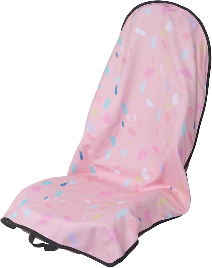 Sweat Towel Car Seat Cover Protector Front Seats for Gym Workout, Running, Swimming, Beach and Hiking, Waterproof Universal Seat Cover for Car, Truck, Van & SUV (Pink Drops, 1pcs Front Seat)