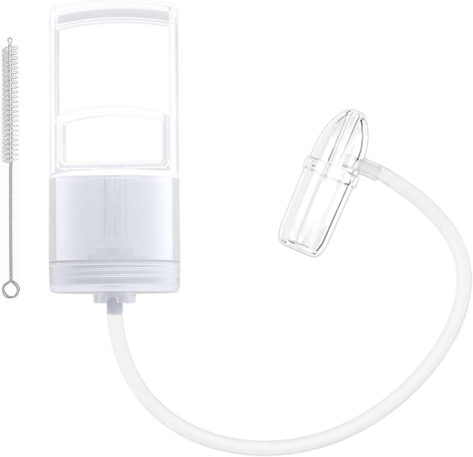 Nasal Aspirator for Baby, Baby Nose Sucker, Booger Sucker with Hand Pump and Non-Invasive Tip to Clear Clogged Passages and Boogers (Translucent White, Standard)