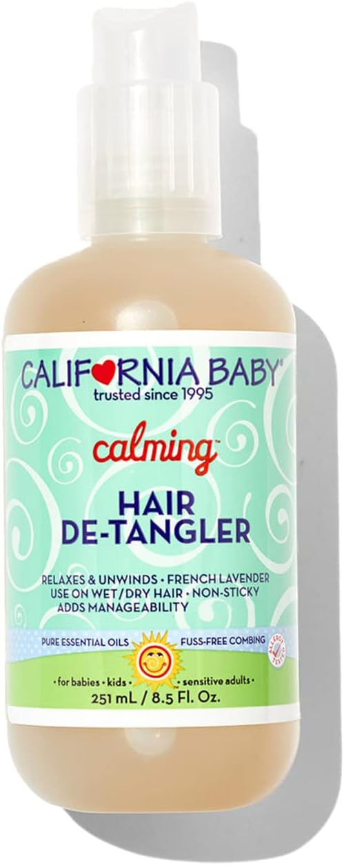 California Baby Calming Hair Detangler Spray | Plant-Based Detangler Spray for Kids | Lavender Scent | Detangles & Adds Shine | 251 mL / 8.5 oz.