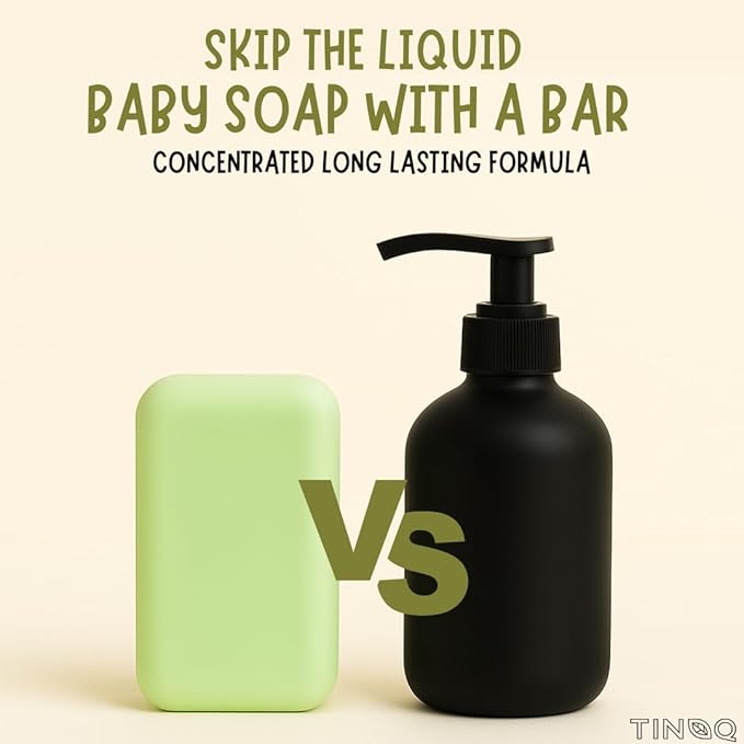 Hypoallergenic Baby Soap Bar | Gentle Cleansing Baby Body Wash Bar for Sensitive Skin | Chamomile & Green Tea | Made with Organic Oils | Natural Soap for Toddlers, Kids, and Adults | 3 Bars