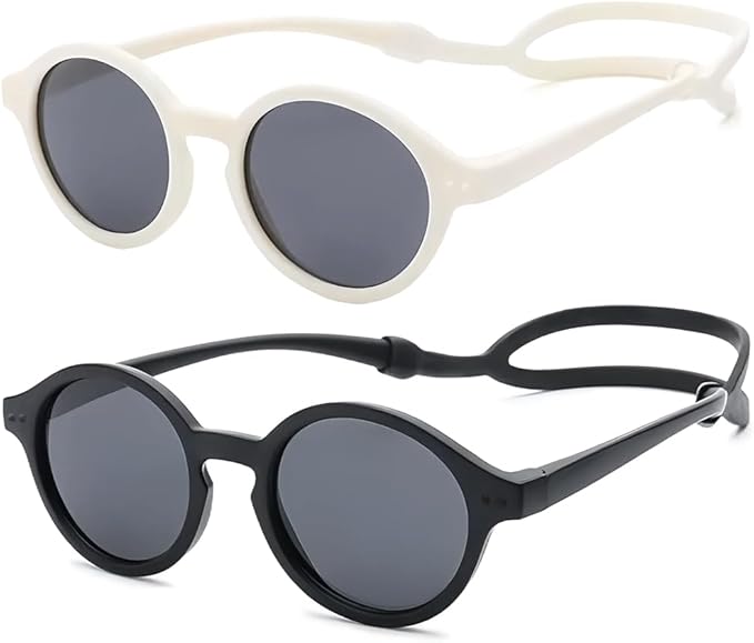 FBHLZ Baby polarized sunglasses UV400 with anti-falling headband TPEE material UV proof suitable for babies 0-12 Months