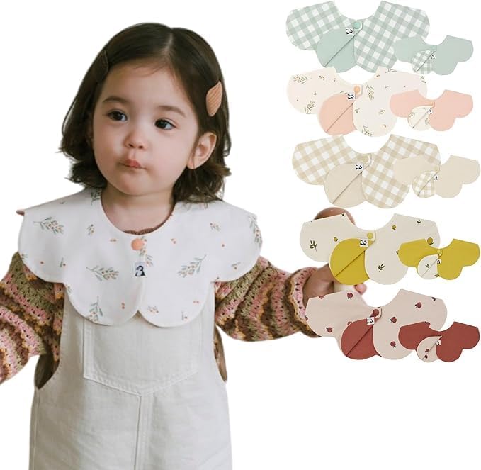 Konny Baby Bibs 3/5/7-Pack Set, 360 ° Rotate, Soft and Absorbent Bandana Drooling for Boys Girls baby Essentials