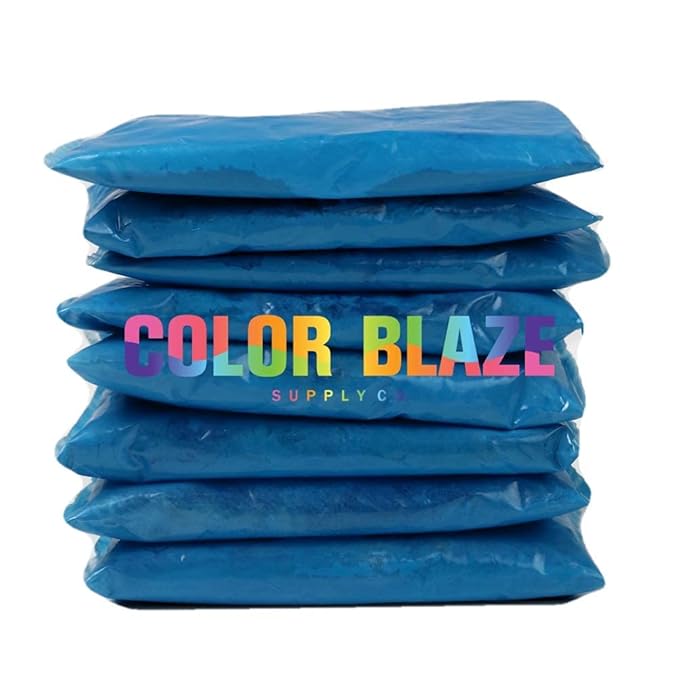 Color Blaze Baby Gender Reveal Color Powder Packets - 75 g Each - 10 Packs of Blue Colored Powder for Boy - For Car & Motorcycle Burnout, Exhaust, Color Toss, Photoshoot, Party & Festival - Blue