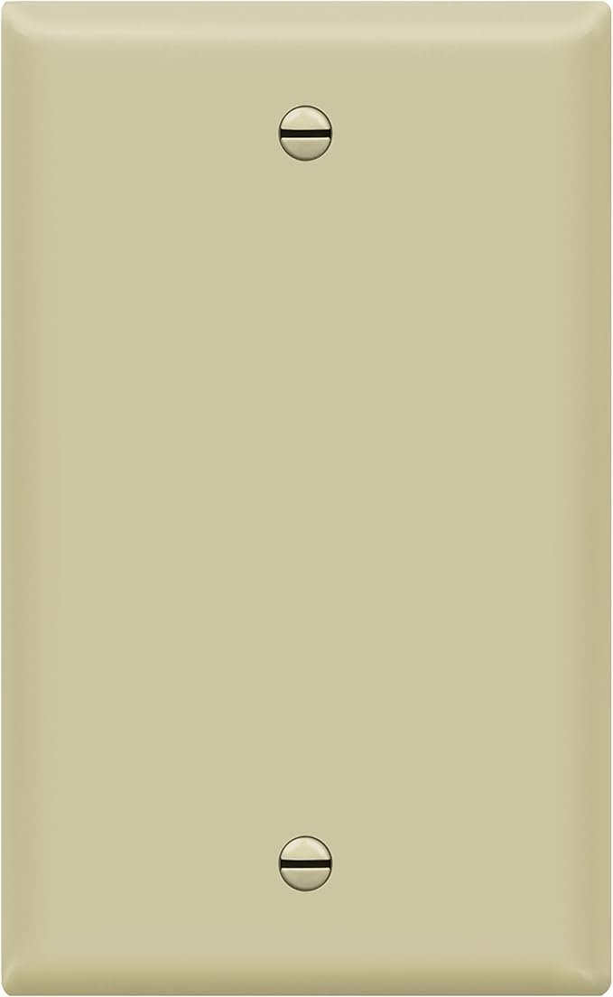 ENERLITES Blank Device Wall Plate, Gloss Finish, Standard Size 1-Gang 4.50" x 2.76", Polycarbonate Thermoplastic, 8801-I, Ivory