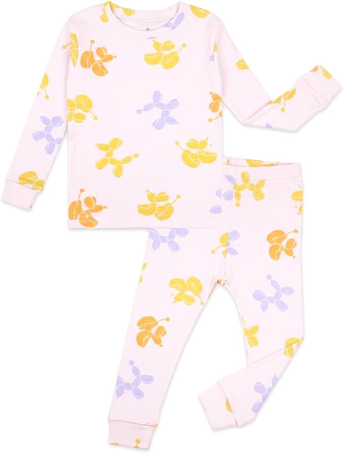 moimoln Sibling Matching 6M-8Y Soft Warm Cotton Modal Character Long Sleeve Snug-Fit Pajama Long Sleeve Sleepwear Daily