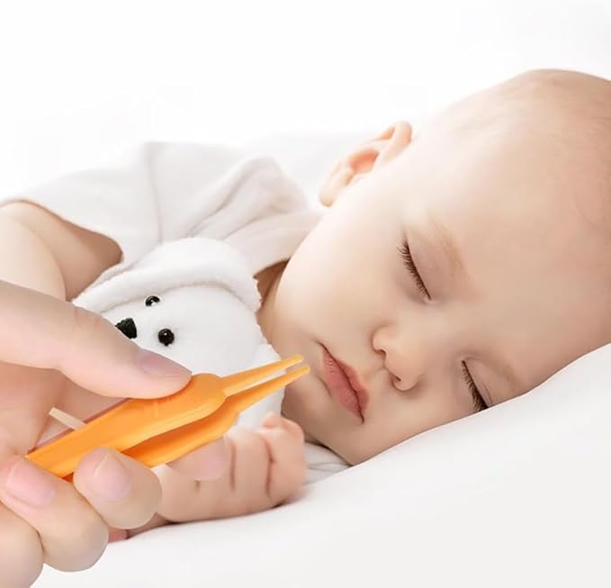 GSHLLO 10 Pcs Plastic Infant Nose Cleaning Tweezers Baby Ear Nose Navel Cleaner Clip Newborn Booger Remover Picker Plier for Baby Care