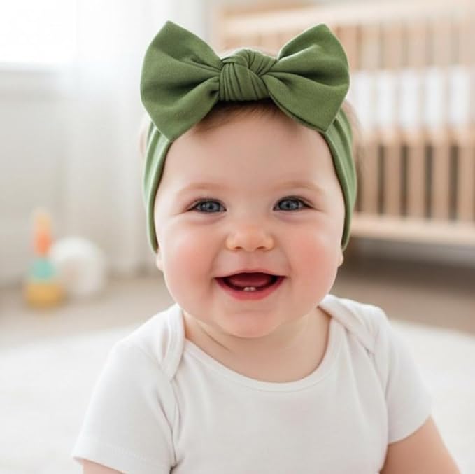 Baby Girl Headbands-Infant,Toddler Cotton Handmade Hairbands with Bows Child Hair Accessories