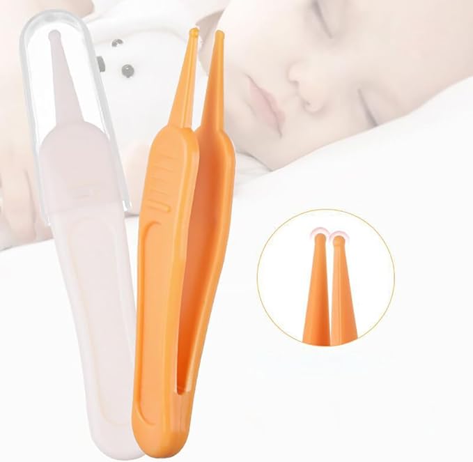 GSHLLO 10 Pcs Plastic Infant Nose Cleaning Tweezers Baby Ear Nose Navel Cleaner Clip Newborn Booger Remover Picker Plier for Baby Care