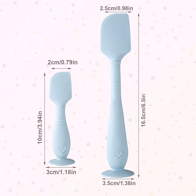 2pcs Baby Diaper Cream Spatula with Travel Case, 2 Sizes Soft Flexible Silicone Butt Paste Applicator Baby Diaper Rash Cream Spatula Bum Brush for Newborn(Blue)